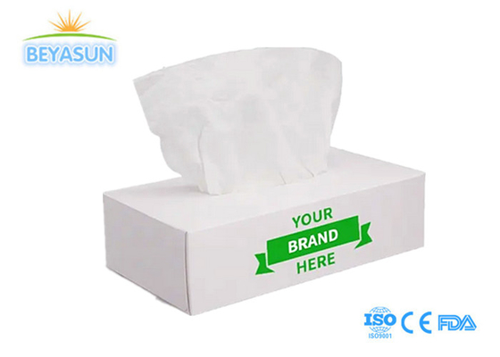 Yumuşak Kutusu Yüz Doku 2 Ply 11GSM 130 sayfa Bakire Ahşap Pulp Beyaz Düz Kutusu Doku Kağıdı