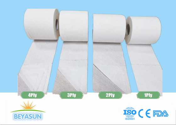 Özel 2 kat / 3 kat / 4 kat Beyaz Güçlü ve Emilebilir Tuvalet Kağıdı Banyo / Otel / Ev için