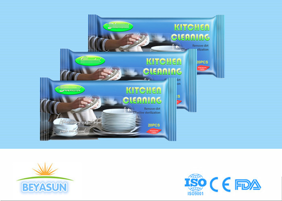 Nonwoven Lampblack Soba Mutfak Temizleme Islak Mendil Tek Kullanımlık Ev 80 Çekmece